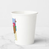 Tropical Beach Vacation Coconut Flowers Flip Flops Papieren Bekers (Links)