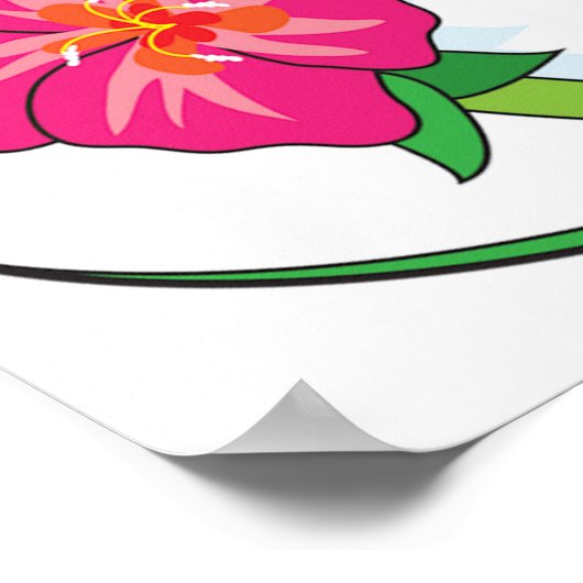 Tropical Beach Vacation Coconut Flowers Flip Flops Poster (Hoek)