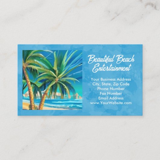 Tropical Beach Vakantie Eiland Kunst Reizen Visitekaartje (Voorkant)