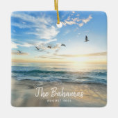 Tropical Beach Vakantie Foto's Keepsake Keramisch Ornament (Voorkant)