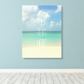 Tropical Beach Vakantie  Quote Canvas Afdruk (Insitu (Houten vloer))