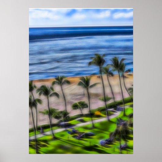 Tropical Beach Vakantie Zon en Zand Maui Hawaii Poster (Voorkant)