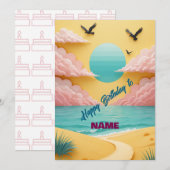 Tropical Beach Verjaardag (Voorkant / Achterkant)