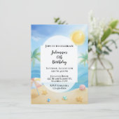 Tropical Beach Verjaardag uitnodiging (Staand voorkant)