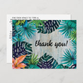 Tropical Beach Vibes Oerwoud Monstera laat Bedankt Briefkaart (Voorkant / Achterkant)