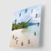 Tropical beach vierkante klok (Hoek)