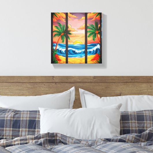 Tropical Beach Wall Art Premium verpakt canvas (Insitu (Slaapkamer))
