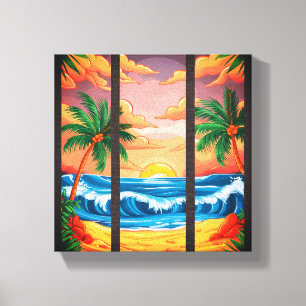 Tropical Beach Wall Art Premium verpakt canvas
