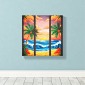 Tropical Beach Wall Art Premium verpakt canvas Afdruk (Insitu (Houten vloer))