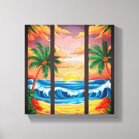 Tropical Beach Wall Art Premium verpakt canvas Afdruk (Voorkant)