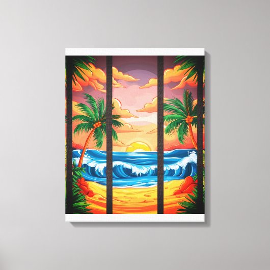 Tropical Beach Wall Art Premium verpakt canvas Afdruk (Voorkant)