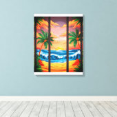 Tropical Beach Wall Art Premium verpakt canvas Afdruk (Insitu (Houten vloer))