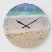 Tropical Beach Wall Clock Grote Klok (Voorkant)