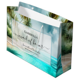 Tropical Beach Watercolor Maid of Honor Wedding Groot Cadeauzakje