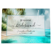 Tropical Beach Watercolor Wedding Bridesmaid Groot Cadeauzakje (Voorkant)
