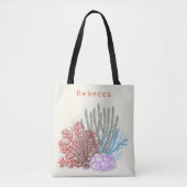 Tropical Beach Waterverf Coral Modern Tote Bag (Voorkant)