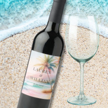 Tropical Beach Waterverf Palm Tree Bruiloft