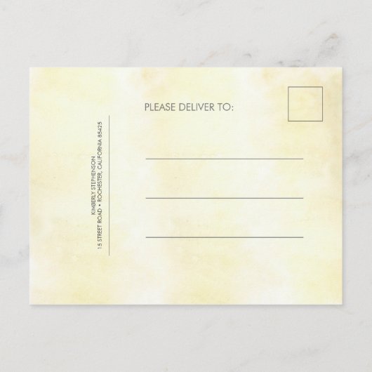 Tropical Beach Waterverf Save the Date Aankondigingskaart (Achterkant)