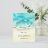 Tropical Beach Waterverf Save the Date Aankondigingskaart (Staand voorkant)