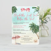 Tropical Beach Waterverf vrijgezellenweekend Kaart (Staand voorkant)