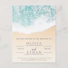 Tropical Beach Waves Bruiloft Uitnodiging Briefkaa