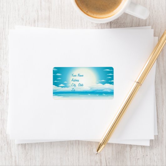 Tropical Beach Wedding Avery Label (Insitu)