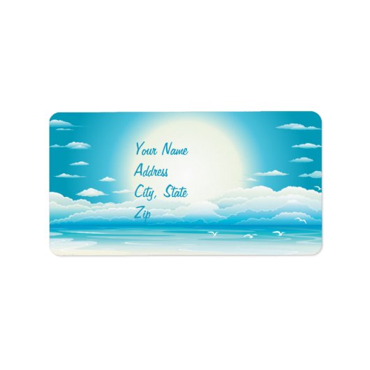 Tropical Beach Wedding Avery Label (Voorkant)