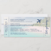 Tropical Beach Wedding Boarding Pass Save the Date Aankondiging (Achterkant)