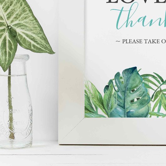 Tropical Beach Wedding Favors Sign Poster