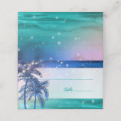 Tropical Beach Wedding Place kaarten | palmbomen Plaatskaartje (Buitenkant ongevouwen)
