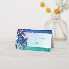 Tropical Beach Wedding Place kaarten | palmbomen Plaatskaartje