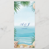 Tropical Beach Wedding Reception Menu Card (Achterkant)