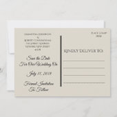 Tropical Beach Wedding Red het Date Briefkaart (Achterkant)