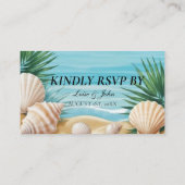 Tropical Beach Wedding RSVP QR Code Enclosure Informatiekaartje (Achterkant)