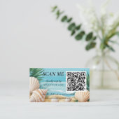 Tropical Beach Wedding RSVP QR Code Enclosure Informatiekaartje (Staand voorkant)