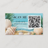 Tropical Beach Wedding RSVP QR Code Enclosure Informatiekaartje (Voorkant)