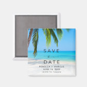Tropical Beach Wedding Save the Date Magneet (Voorkant / Achterkant)