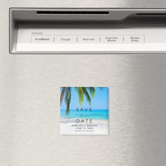 Tropical Beach Wedding Save the Date Magneet (Insitu (Vaatwasser))