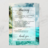 Tropical Beach Wedding Welcome & Itinerary Programmakaart (Achterkant)