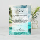 Tropical Beach Wedding Welcome & Itinerary Programmakaart (Staand voorkant)