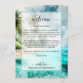 Tropical Beach Wedding Welcome & Itinerary Programmakaart (Voorkant)