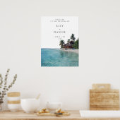 Tropical Beach Wedding Welcome Sign Poster (Keuken)