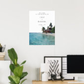 Tropical Beach Wedding Welcome Sign Poster (Thuiskantoor)