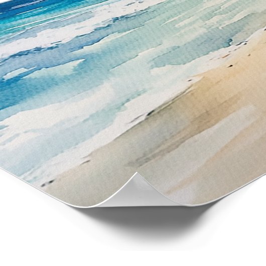 Tropical Beach Wedding Welcome Sign Poster (Hoek)