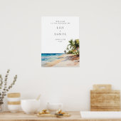 Tropical Beach Wedding Welcome Sign Poster (Keuken)