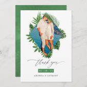 Tropical Beach Weduwfoto Bedankkaart (Voorkant / Achterkant)