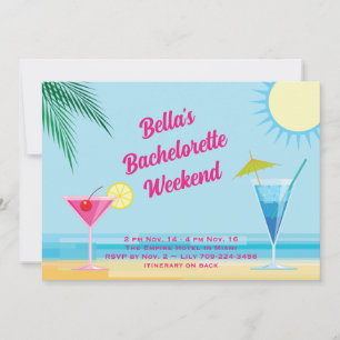 Tropical Beach Weekend Vrijgezellenuitnodiging Kaart