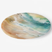 Tropical Beach Zee en Zandoceaankust Papieren Bordje (Gekanteld)