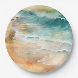 Tropical Beach Zee en Zandoceaankust Papieren Bordje