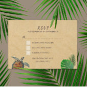 Tropical Beach Zee Schildpad Bruiloft RSVP Kaart